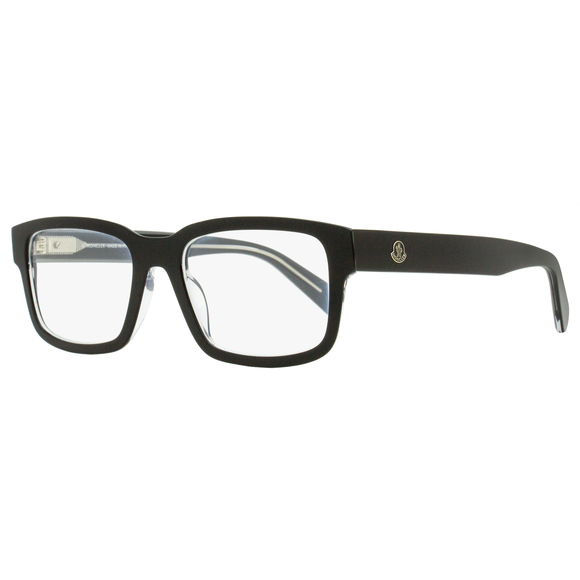 Moncler Rectangular Eyeglasses ML5124 003 Black/Crystal 54mm - Picture 1 of 3